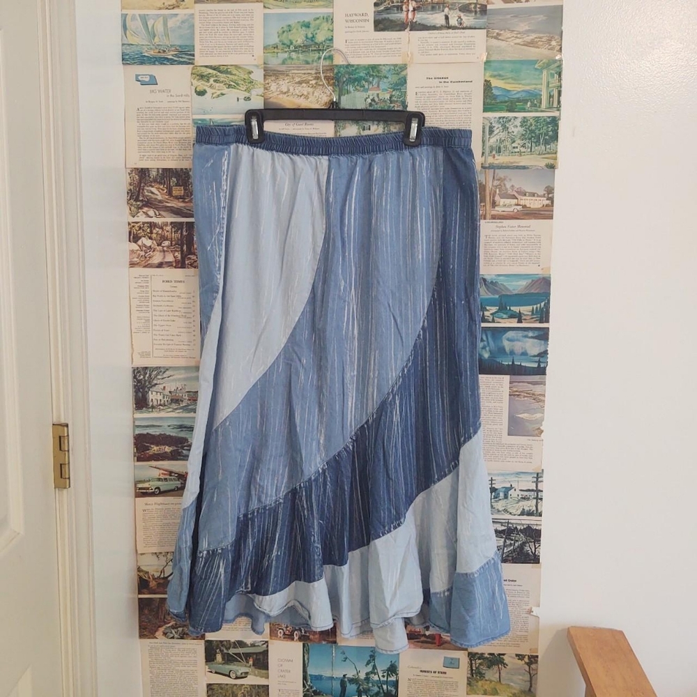 Frazzle Blue Patchwork Skirt